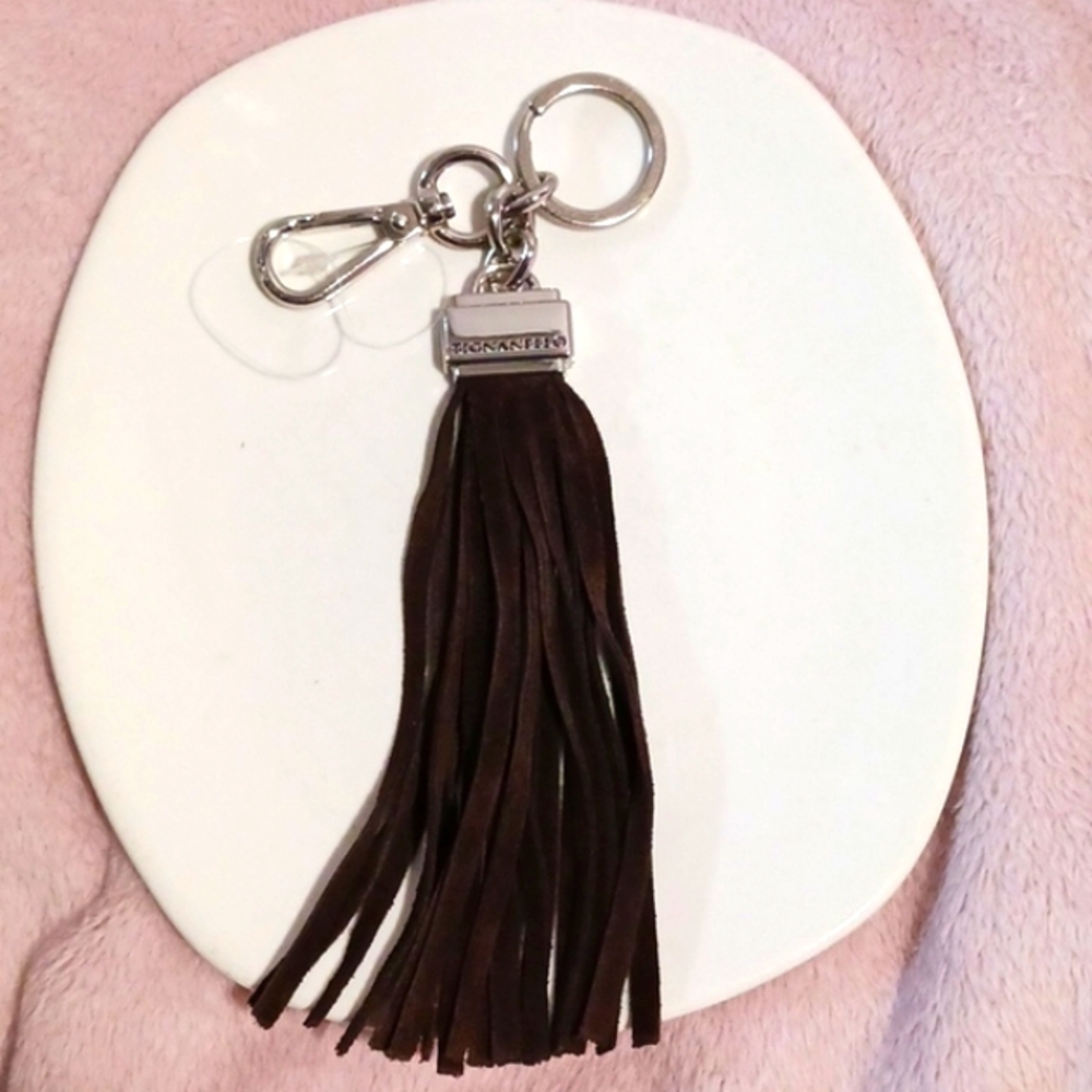 Beautiful Tingnanello Brown Genuine Suede Fringe Hand Bag Charm/Key Chain 👜🔑🛍